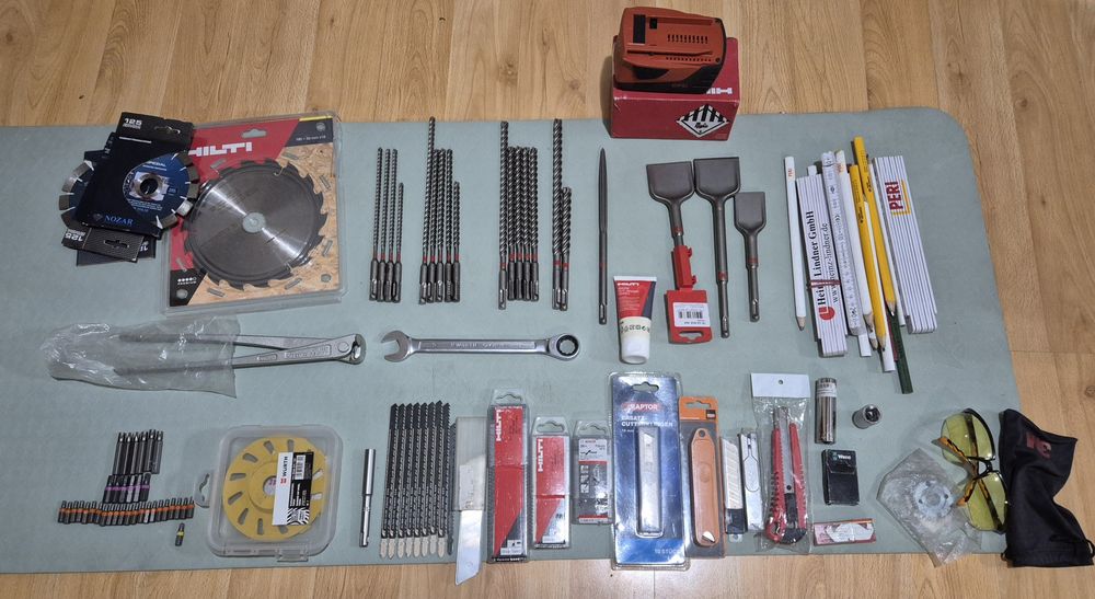 Narzędzia Hilti, Whurt wiertła, dłuta, noże, tarcze, bity, klucze, ba
