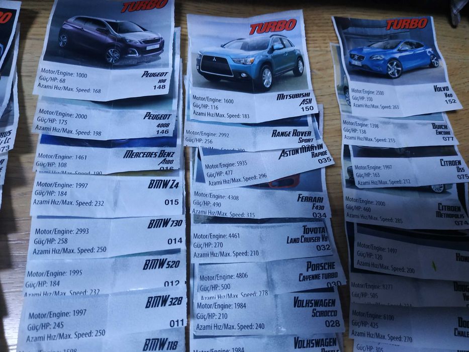 Obrazki gumy turbo samochody mega mix 160 stuk