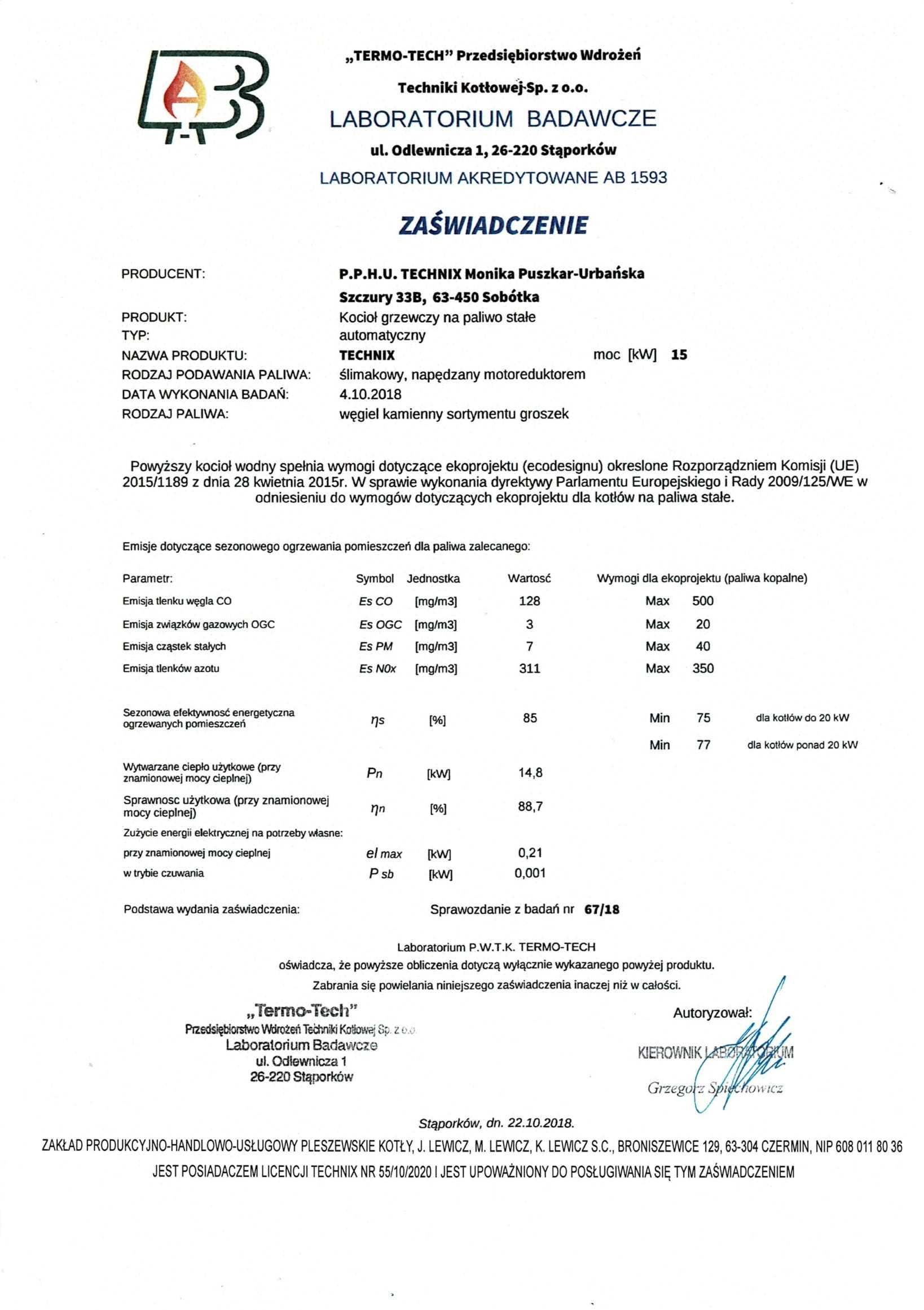 Kocioł z Podajnikiem 15kW Ekogroszek 5 klasa Ekodesign Dostawa Gratis