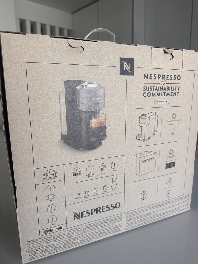 Máquina de Café Nespresso Vertuo Next Cinzenta - NOVA, selada na caixa