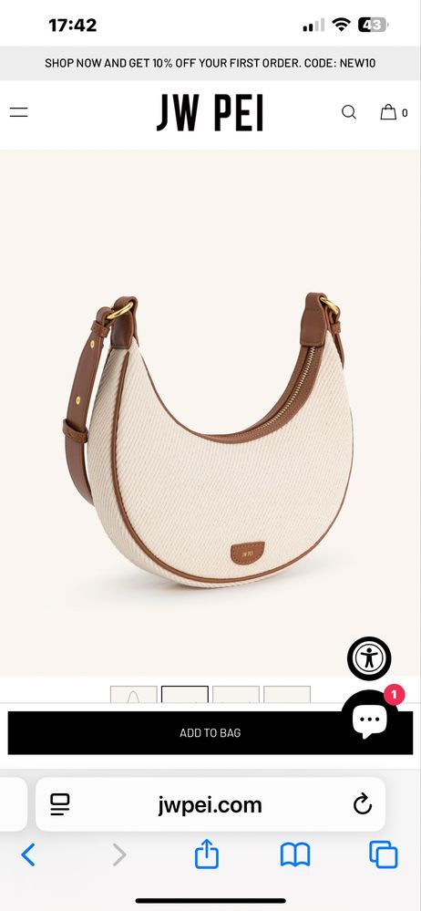 Сумка JW PEI Carly Medium Shoulder Bag - Brown Canvas