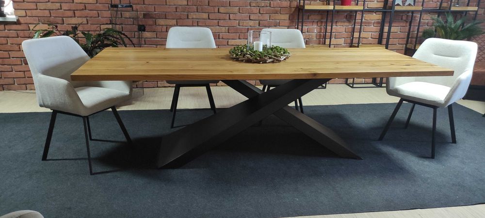 stół dębowy lity dąb 230x100 producent dostępny od ręki