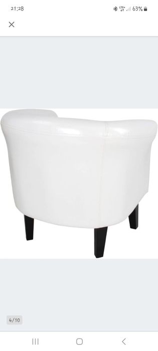 Fotel bialy z dostawka