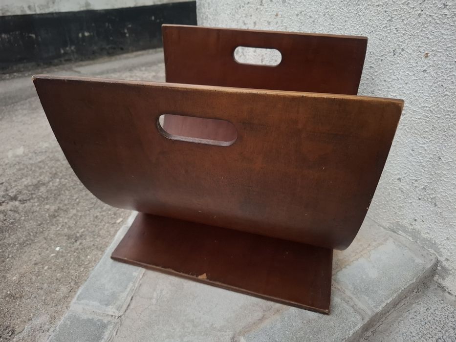 Porta Revista Discos Vinil Lenha Etc Madeira Cerejeira