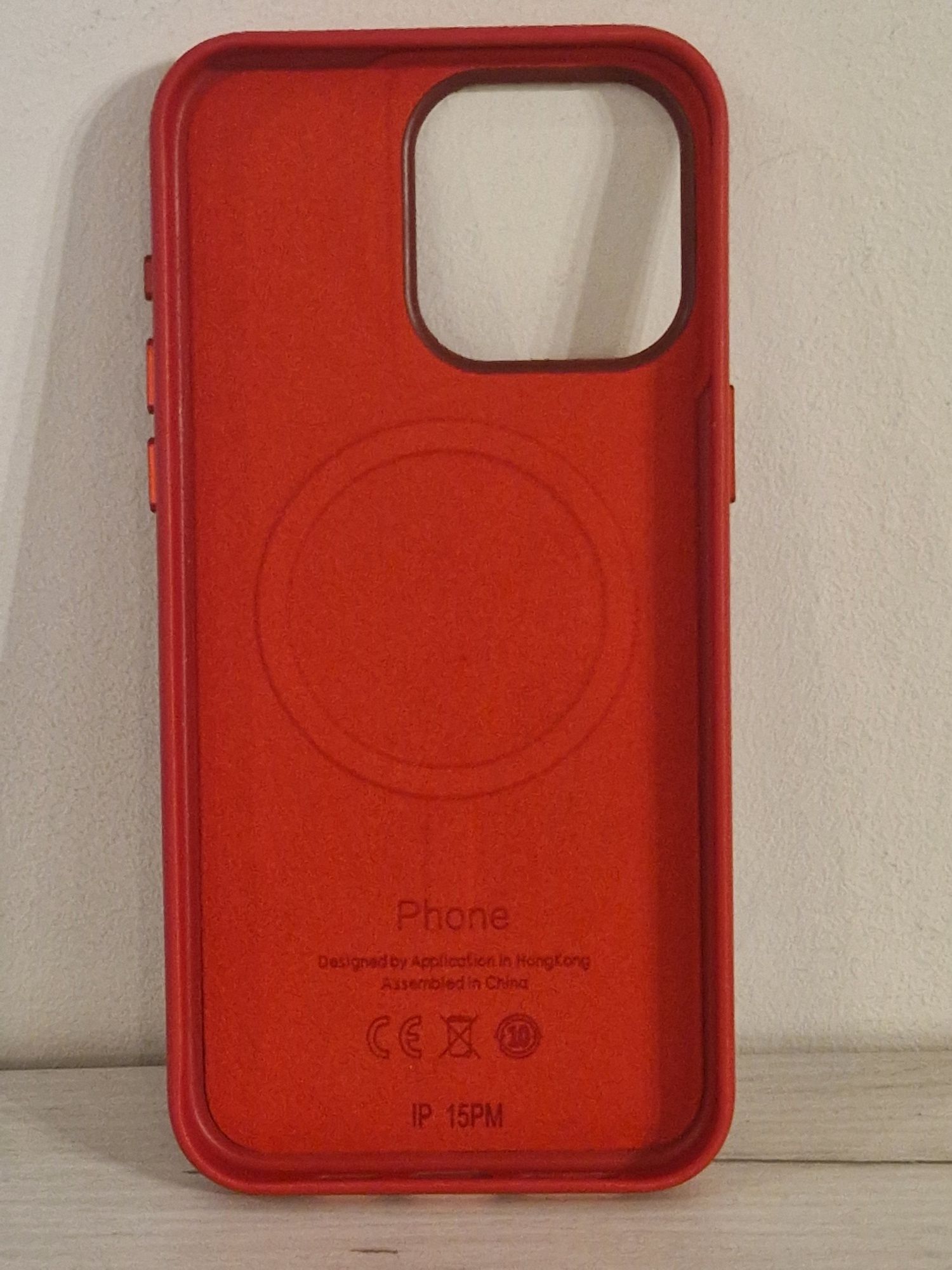 MagSafe Leather Case Iphone 15 Pro Max Czerwony