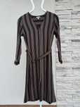 Sukienka H&M midi brąz czekolada paski szmizjerka 42 XL