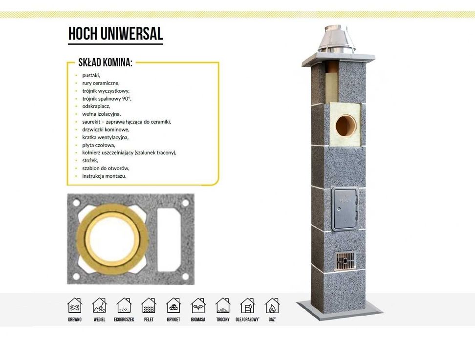 Komin Uniwersal fi200 7m | 1x wentylacja | 2330,00 zł | DOSTAWA GRATIS
