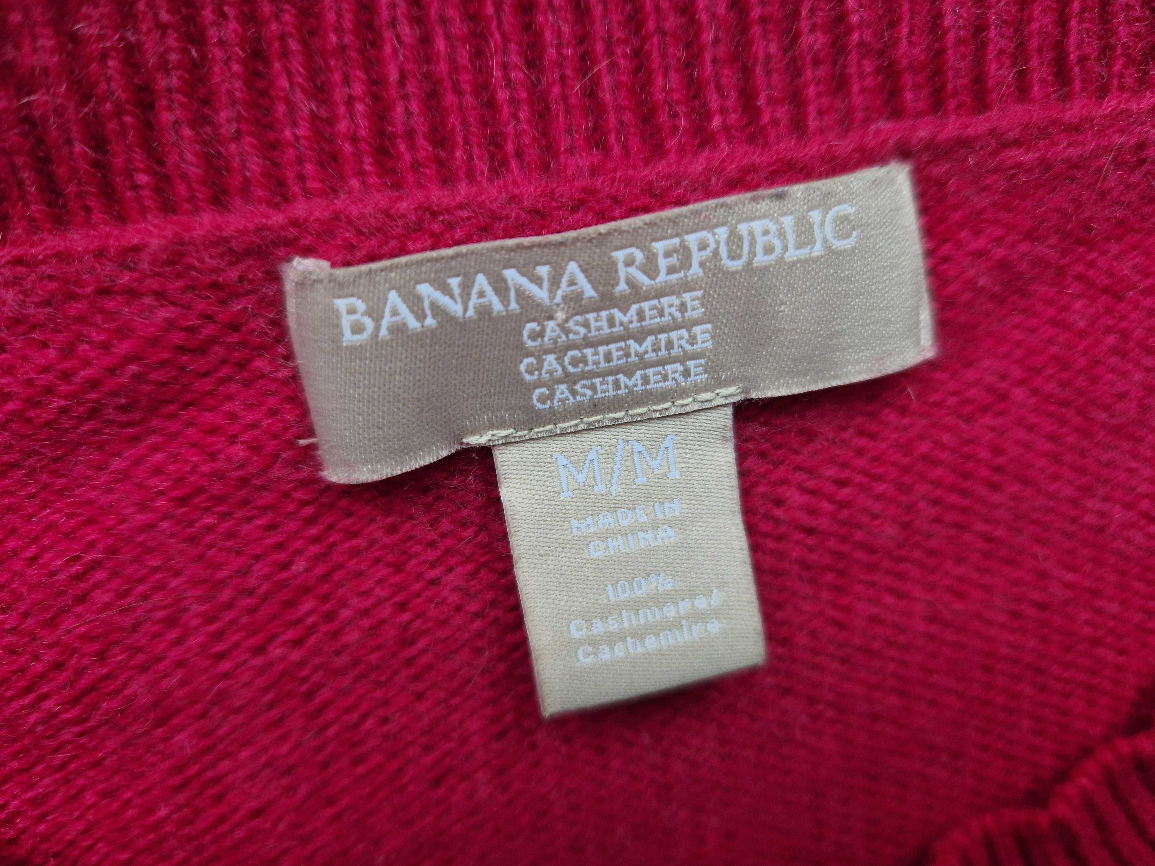 Kaszmirowy sweter Banana Republic kolor fuksja rozmiar M 38