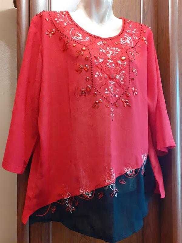 Красная блуза вышиванка червона вишиванка