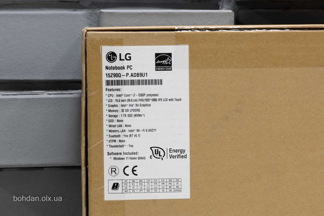 LG Gram 15 i7-1260P FHD-Touch 32GB 1TB W11H Black (15Z90Q-P.ADB9U1)