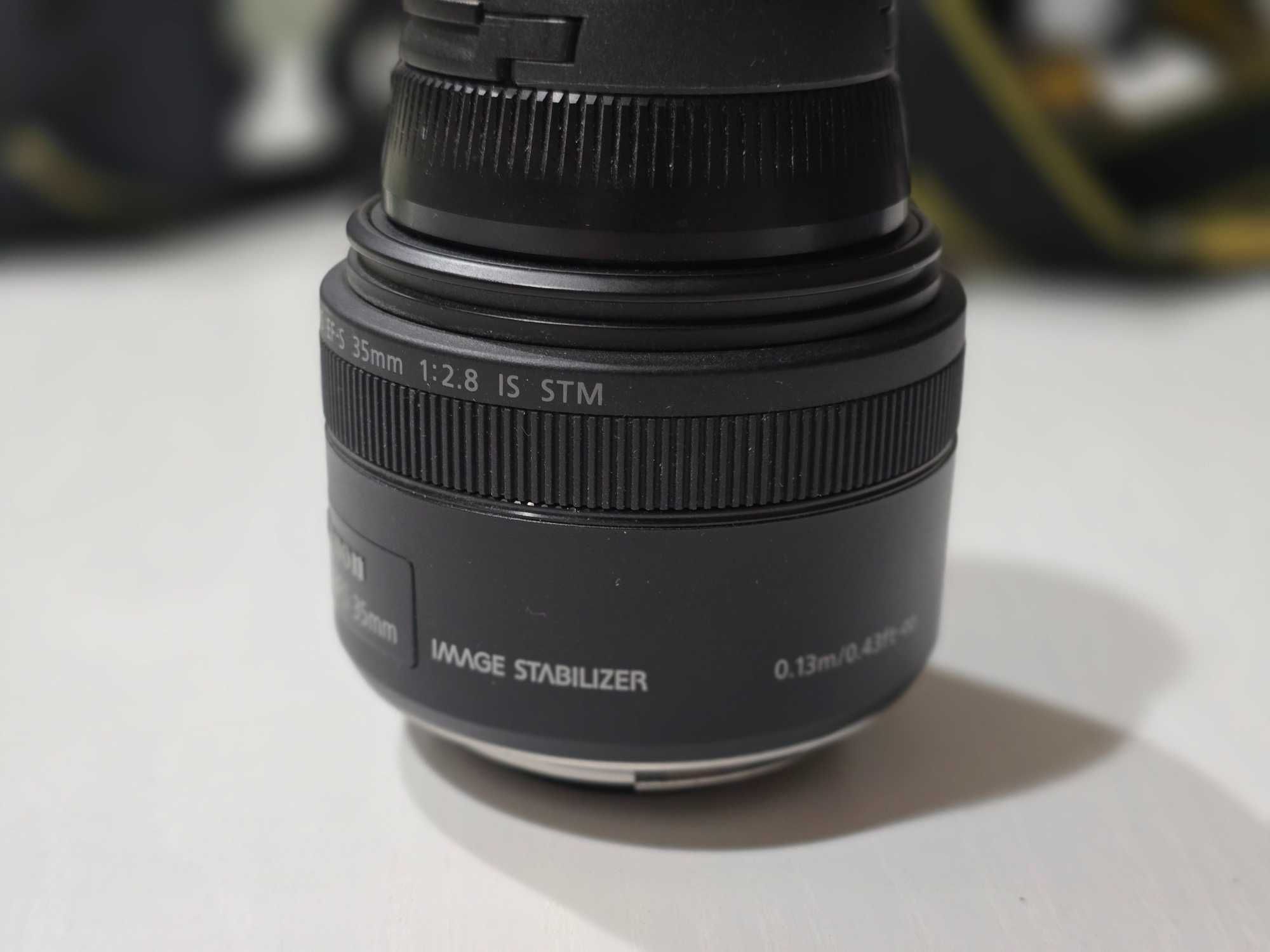Canon EF-S 35 mm f/2.8 Macro IS STM wbudowana lampa unikat bdb stan