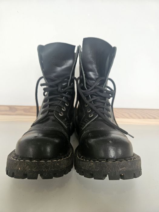 Glany czarne steel, skórzane, rozmiar 45, buty