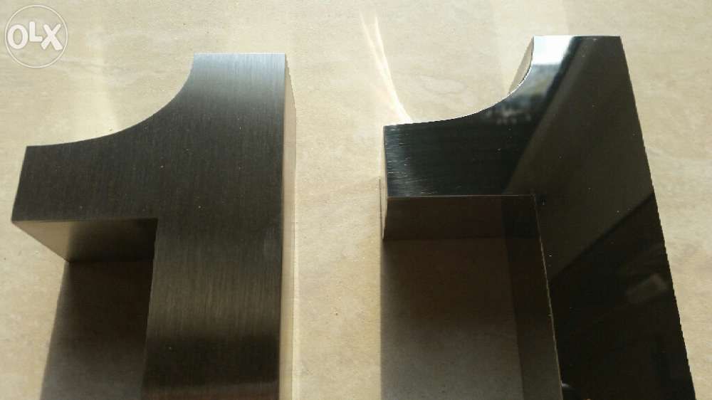 Números residenciais de Inox - Nr. 1 em 3D para Portas ou Entradas