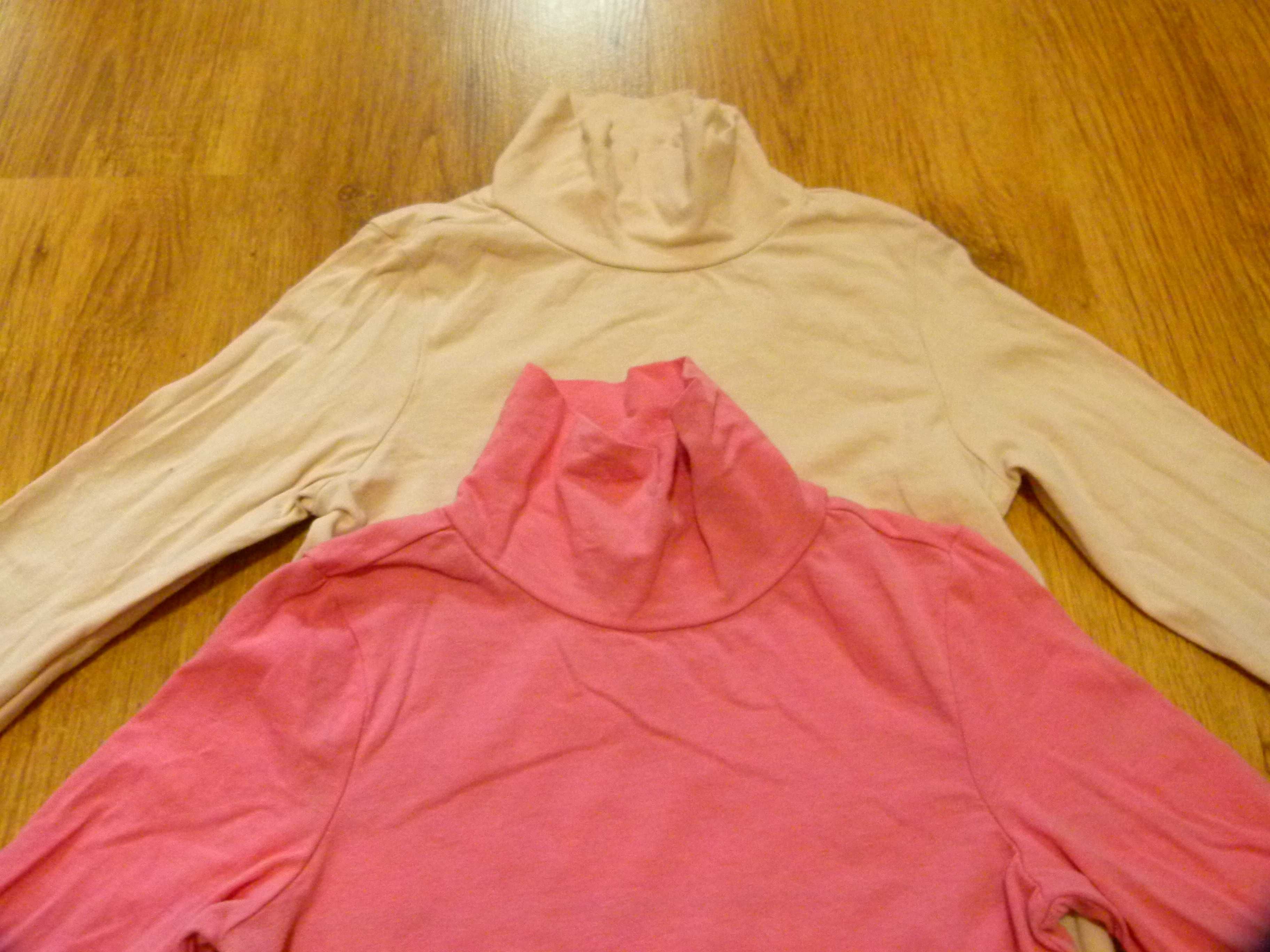 rozm 110 Sinsay zestaw 2x sweter golf cienki różowy i brzoskwiniowy