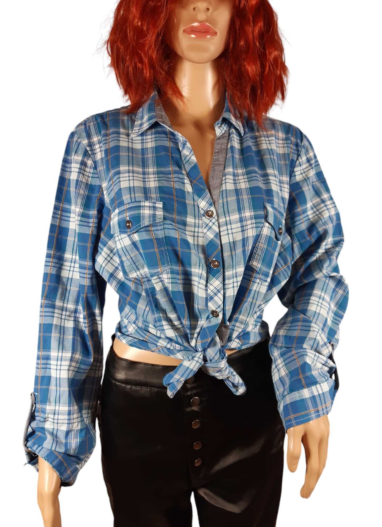 Bluzka koszula damska wzór w kratę 46,XXXL koszula Cassis plus size