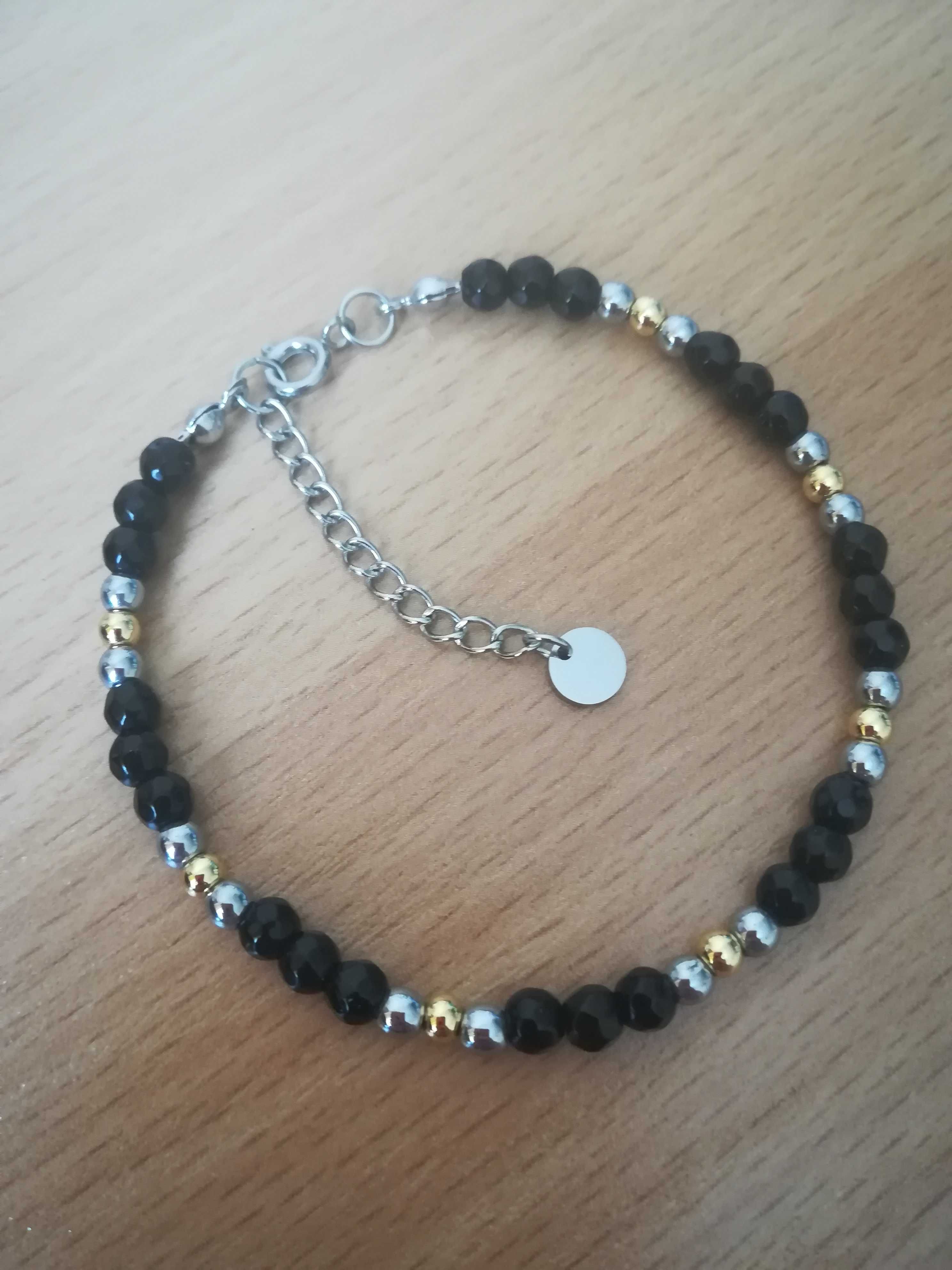 Kamień naturalny Onyks Hematyt Stal 18cm