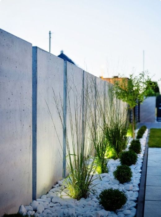 Ogrodzenie betonowe, beton architektoniczny, mur oporowy, L-ki, elki