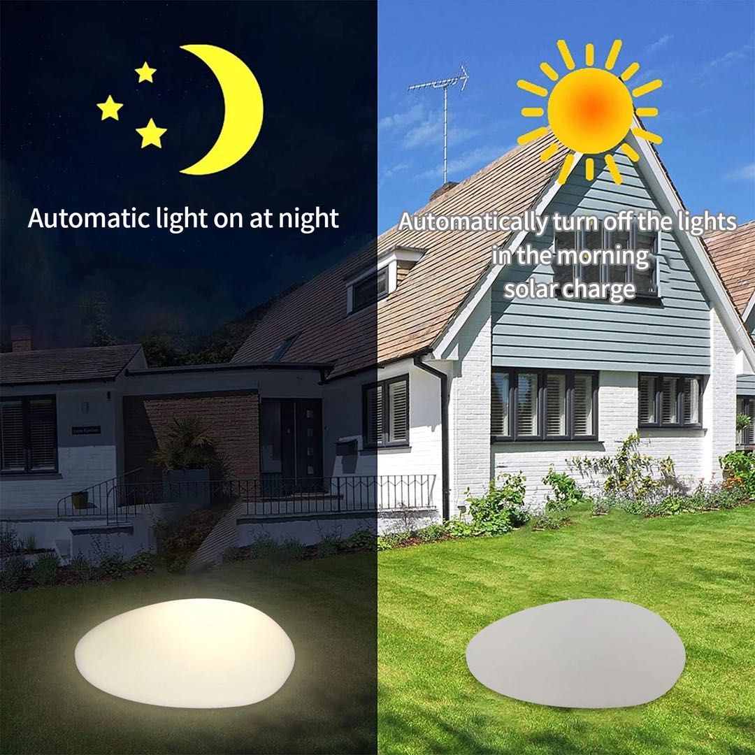 MALUX lampy solarne zestaw 3szt IP67 kamienie na pilota kolory