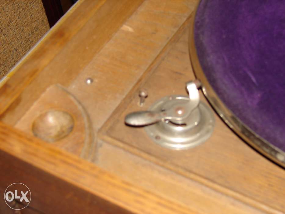 Patefon, gramofon, adapter na korbkę, płyty