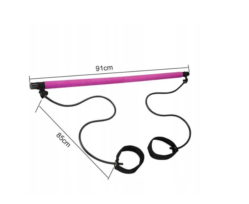Drążek do jogi Pilates Studio 45 cm różowy do ćwiczeń gumy oporowe