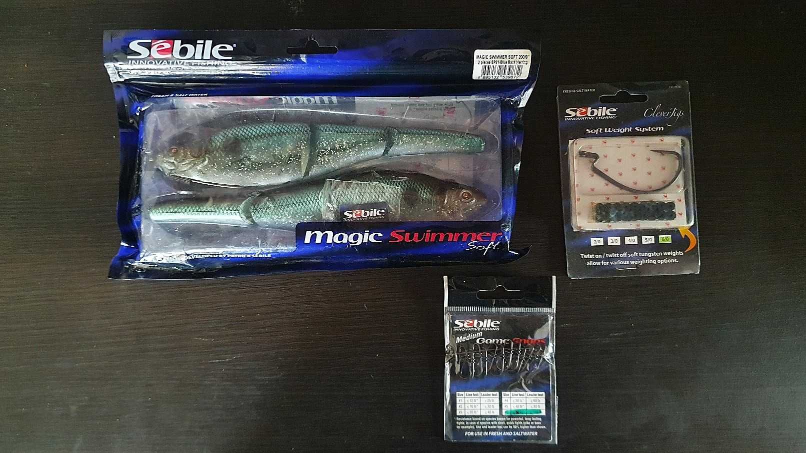 Słynna guma SEBILE Magic Swimmer Soft 20cm + system 9/0 + agrafki