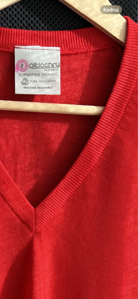Czerwony sweter oversize 100% superfine merino
