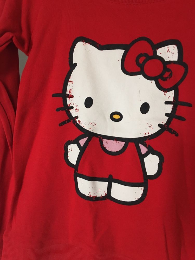 H&M czerwona bluzka bluza dziecięca Hello Kitty 164