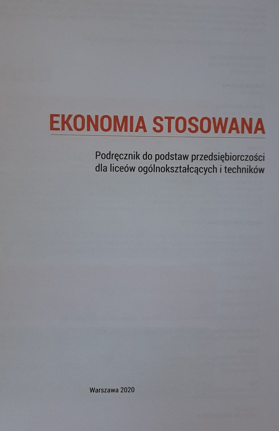 Ekonomia stosowana podręcznik do podstaw przedsiębiorczości.