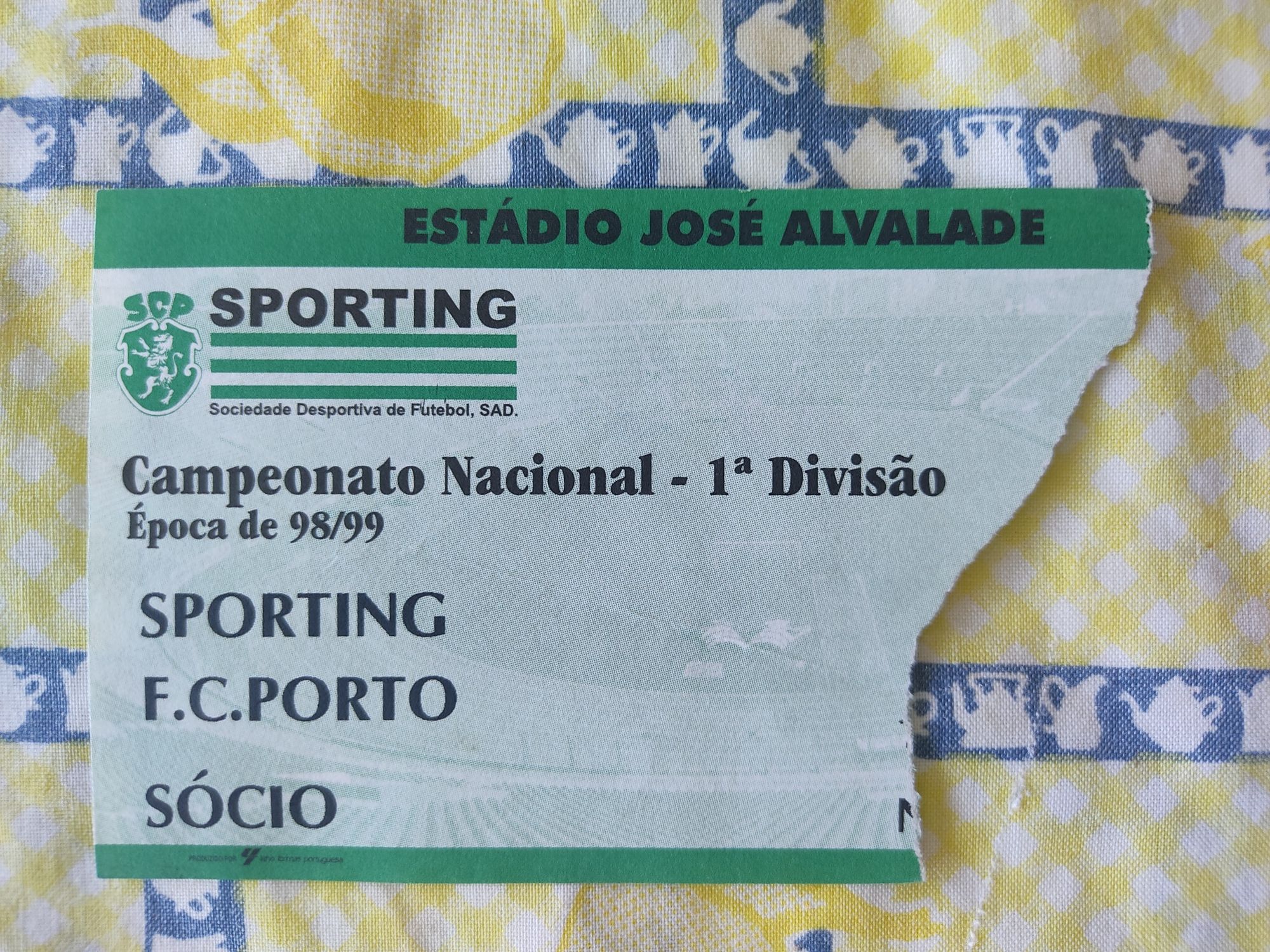 Bilhete do jogo sporting-porto 1998/ 99