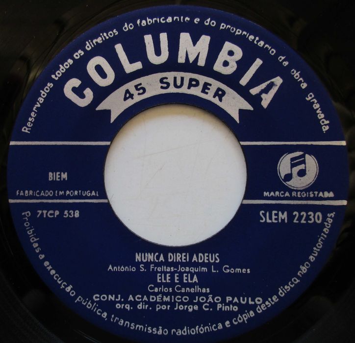 Conjunto Académico João Paulo - - - - - Nunca Direi Adeus - - - - - EP