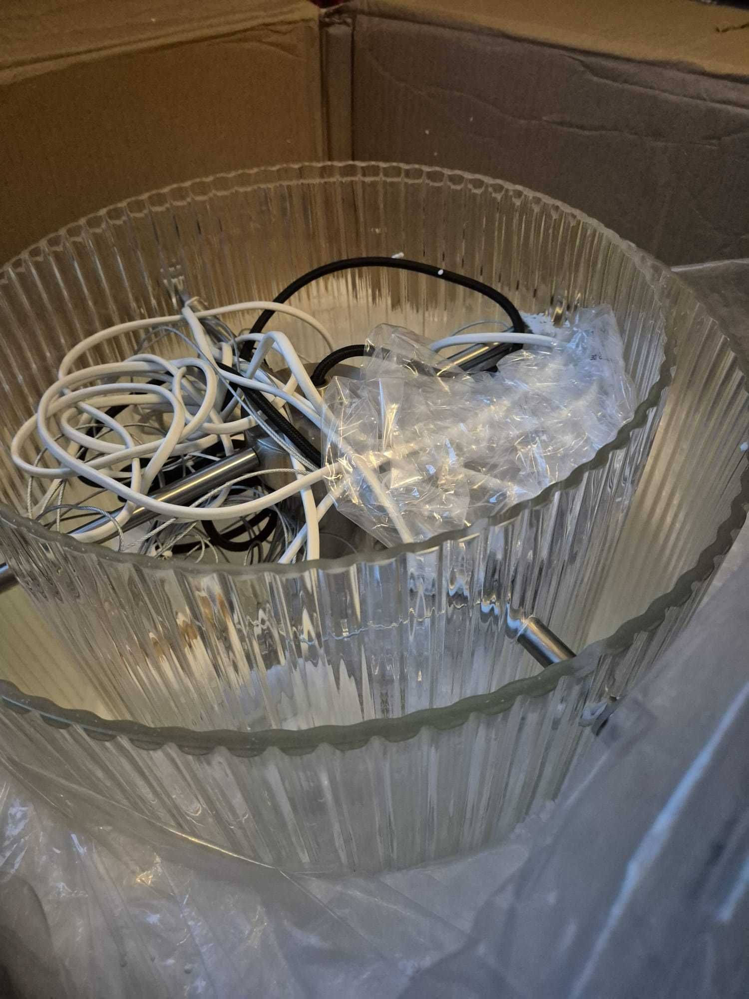 Lampa wisząca szklana ryflowana Hubsch