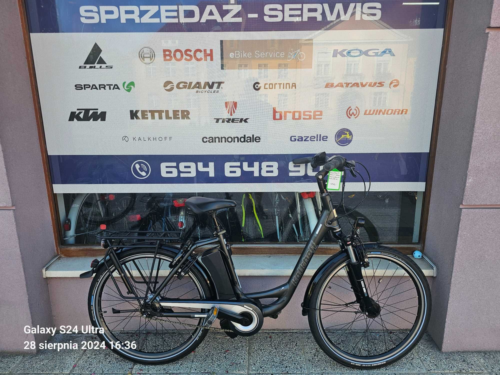 Kalkhoff Rama alu. 45cm, napęd centralny,Koła 26,-GWARANCJA-