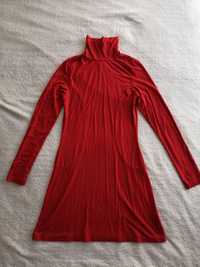 Czerwona świąteczna sukienka z długim rękawem H&M ok. 36 - 38 jak nowa