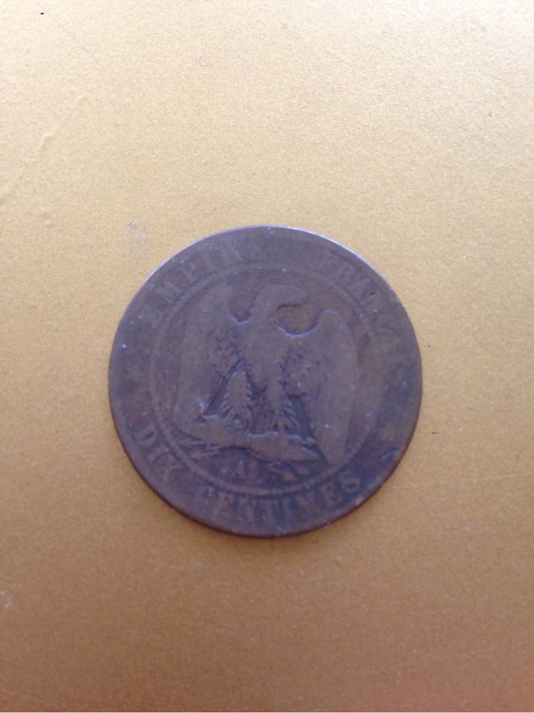 Монета dix cent Napoleon III 1854 Quarter dollar 1974 199One dime 1982