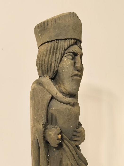 Święta Barbara Stara przedwojenna rzeźba ludowa Polska