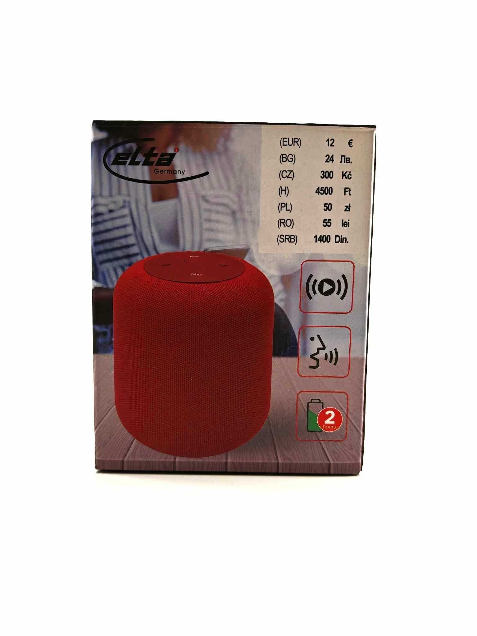 czerwony głośnik bt elta td-spkbt-04-mx(red)