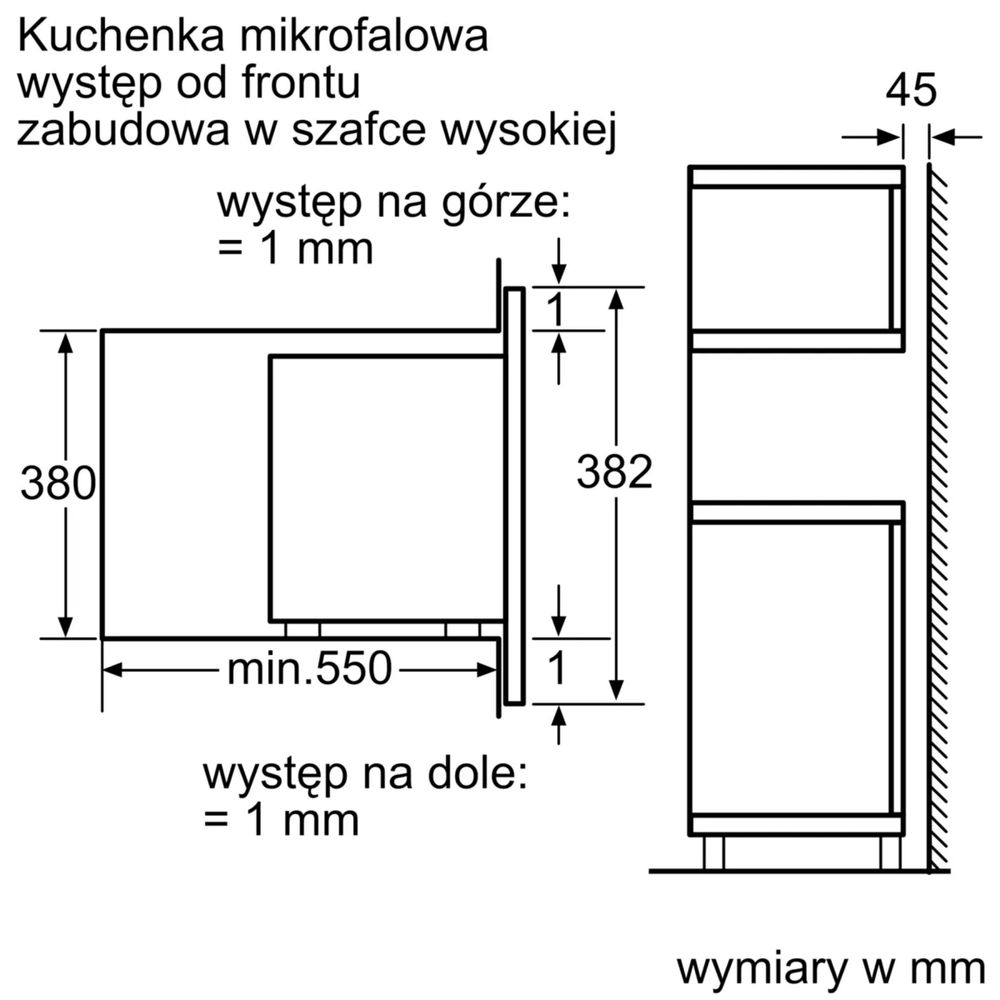 Kuchenka mikrofalowa do zabudowu Bosch HMT85GR53