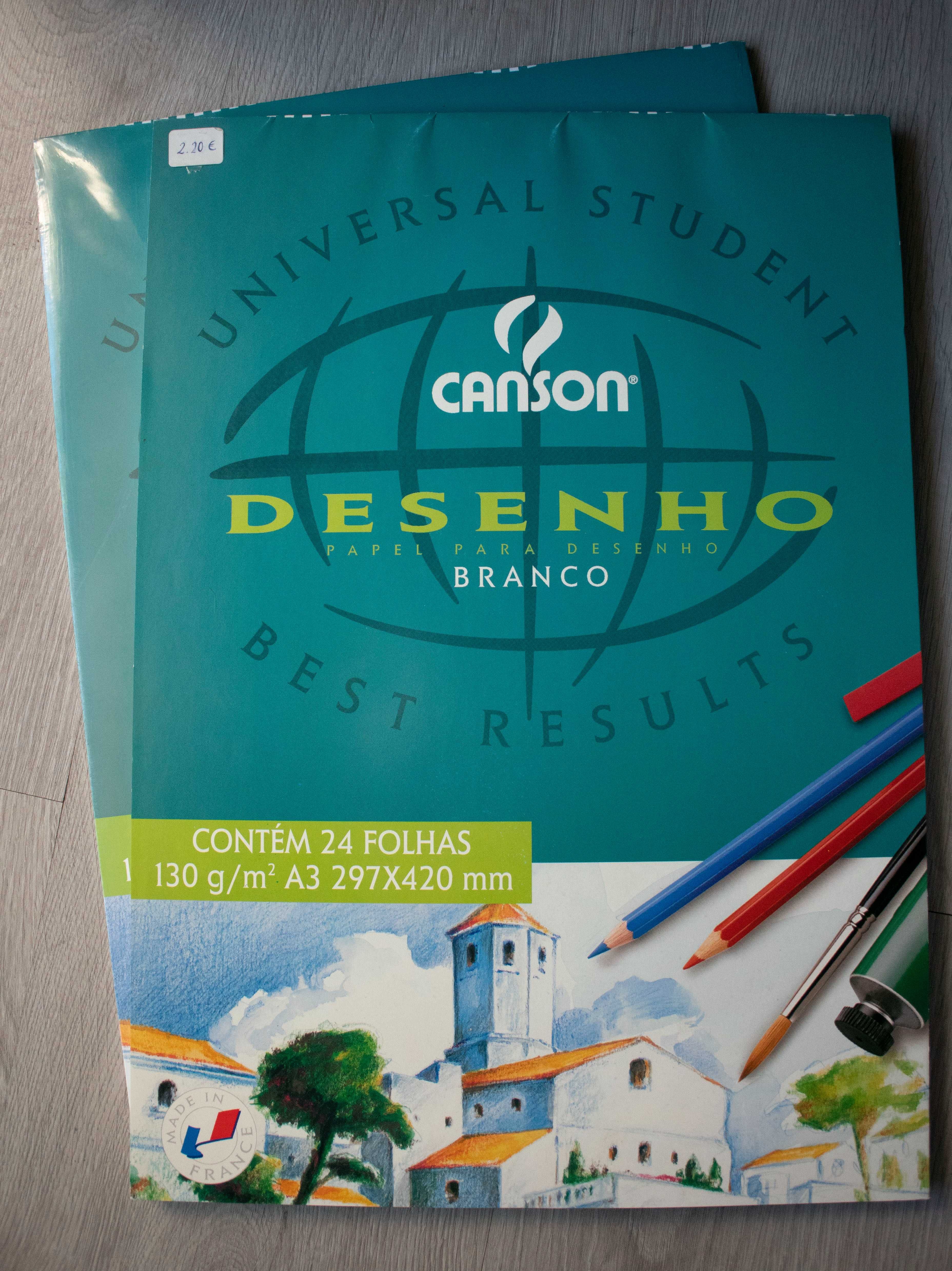 Kit de desenho: caderno de desenho e pasta para desenhos