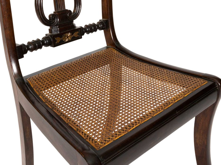 Conjunto Seis Cadeiras Jantar Inglesas, Estilo Sheraton, Século XIX