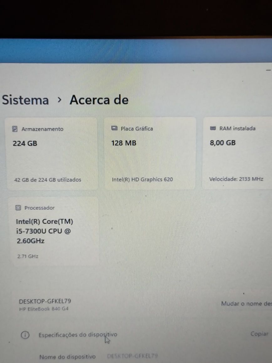 Hp elitebook 840 / i5/ 8gb ddr4/ ssd/ ecran 14