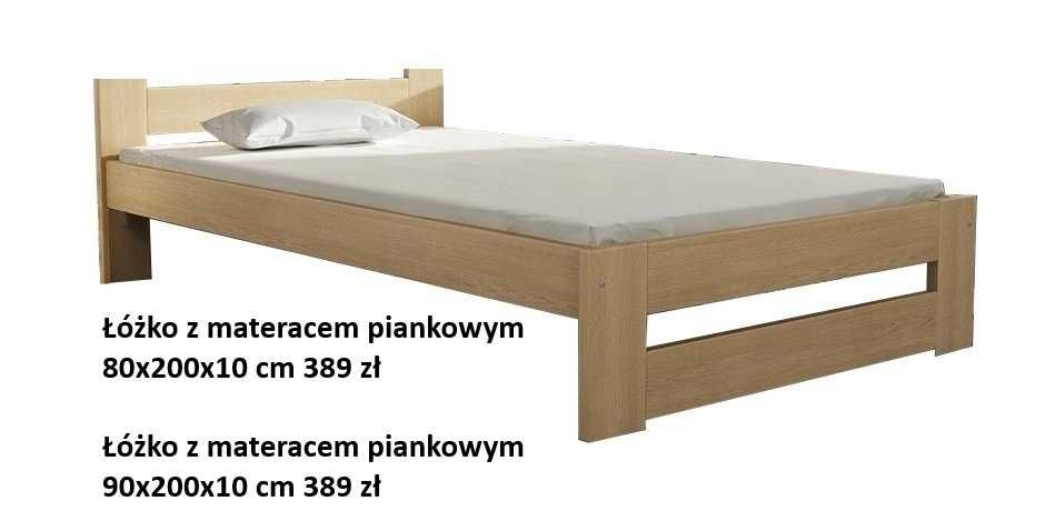 Łóżko + Materac Zestaw 80x200 90x200 Hotelowe