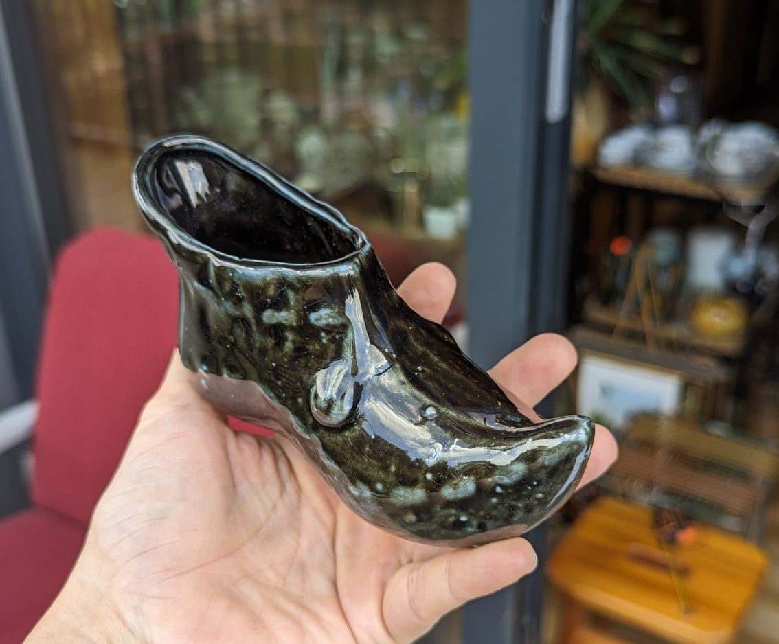 Ceramiczny but ciżemka szkliwiony PRL
