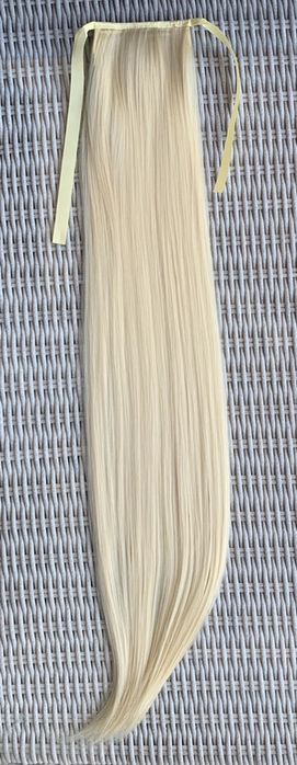 Premium Ultra włosy doczepiane, jasny blond, kucyk, treska ( 53 )