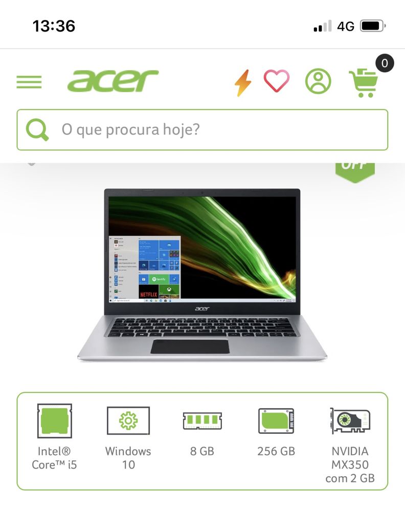 Portatil Acer Core i5 - leia anúncio