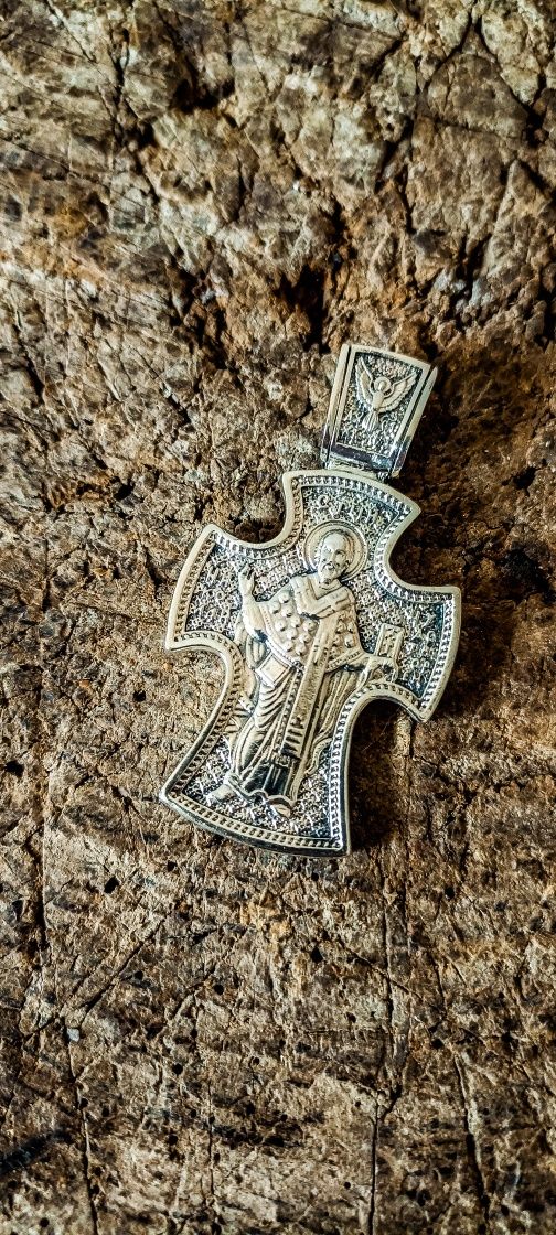 Чоловічий срібний хрестик, хрестик православний