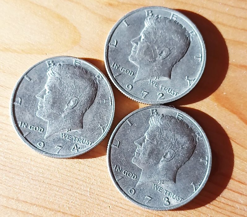 Moedas Half Dollar - 1969- Prata ; 1972/73/74