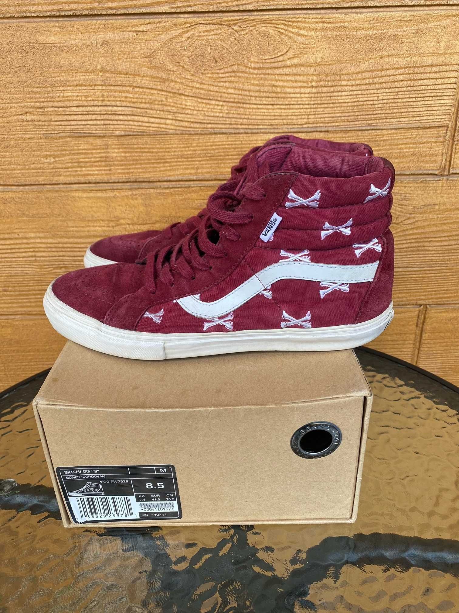 Buty vans Vans x wtaps SK8-HI Burgundy Crossbones rozm41