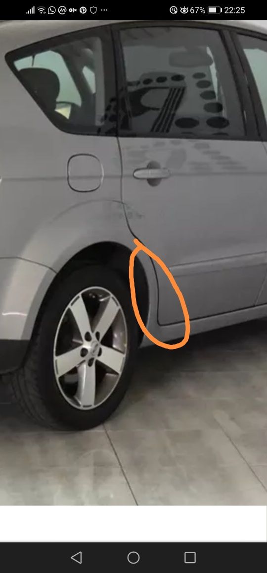 Fita adesiva protetora portas laterais traseiras Ford S-MAX
