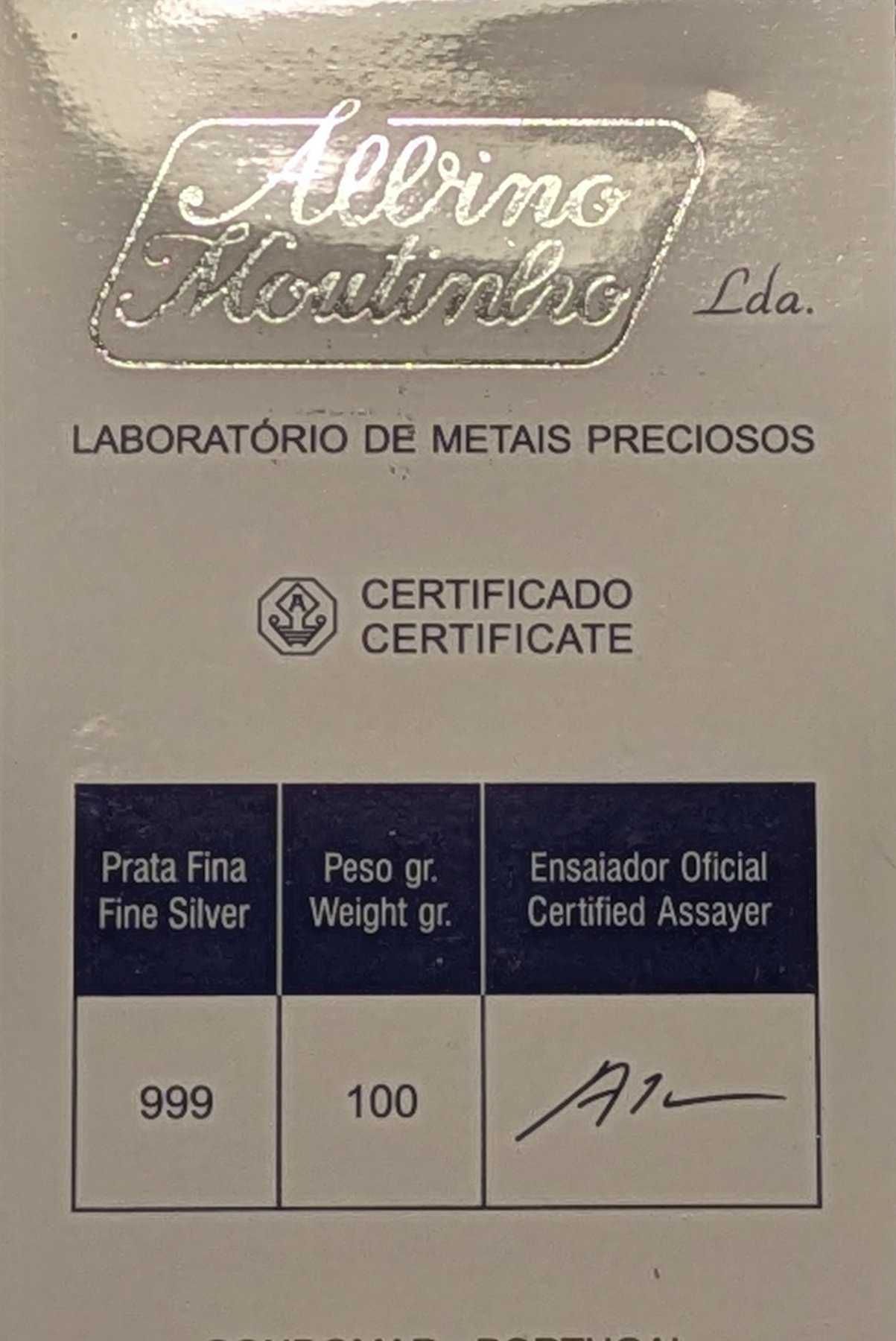 100 gramas - Prata 999 - com certificado