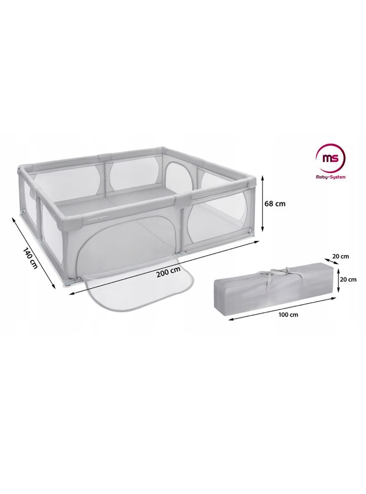 Duży kojec dla dzieci Moby System 200x140